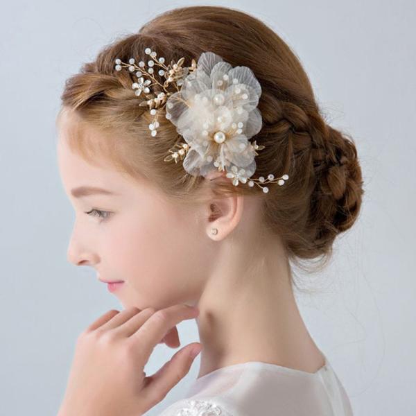 ヘッドドレス 子供 髪飾り 花 キッズ ヘアアクセサリー 発表会 七五三 結婚式 ウエディング 女の...