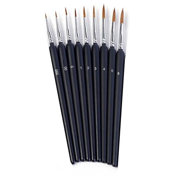 面相筆 9本セット アクリル 水彩 油絵 極細 超極細 インク オイル 画材 絵の具 アート用品