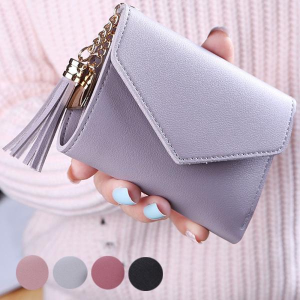 小銭入れ レディース 財布 三つ折り ミニ お札 折ら ない かわいい おしゃれ コンパクト くすみ