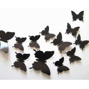 3D 立体 蝶 ウォールステッカー 部屋 の 飾りつけ 二次会 パーティー の装飾 に オシャレな蝶々 12匹セット｜lool-shop