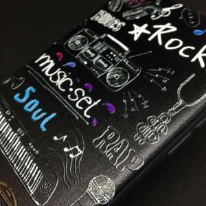 iPhone7 iPhone8 立体ケース 大人の 落ち着いた 凸凹 ケース おしゃれ カバー 3D タイプ (music ブラック)｜lool-shop