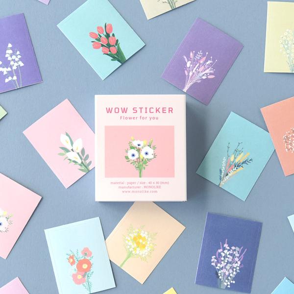 MONOLIKE WOW ステッカー Flower for you 22柄3シート 韓国文具 シール...