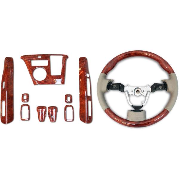 アトレーワゴン S321G S331G 中期型 スタンダードステアリング インテリアパネル 9P 茶...