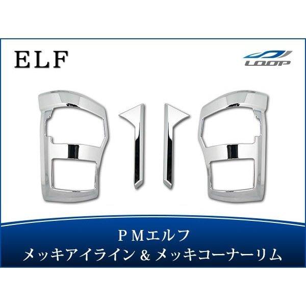 超低PMエルフ 標準ボディ ワイドボディ用 メッキアイライン メッキコーナーリム セット H16.6...