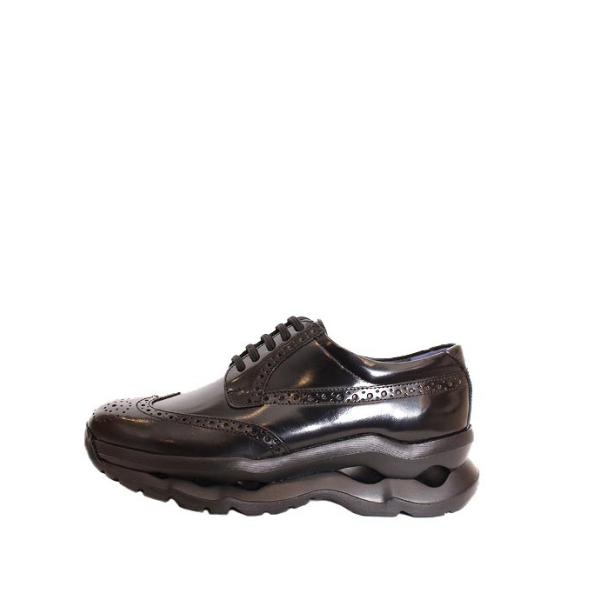 再入荷　メンズ　CallagHanカラハン　17808　ブラック　ウィングチップシューズ　レザースニ...