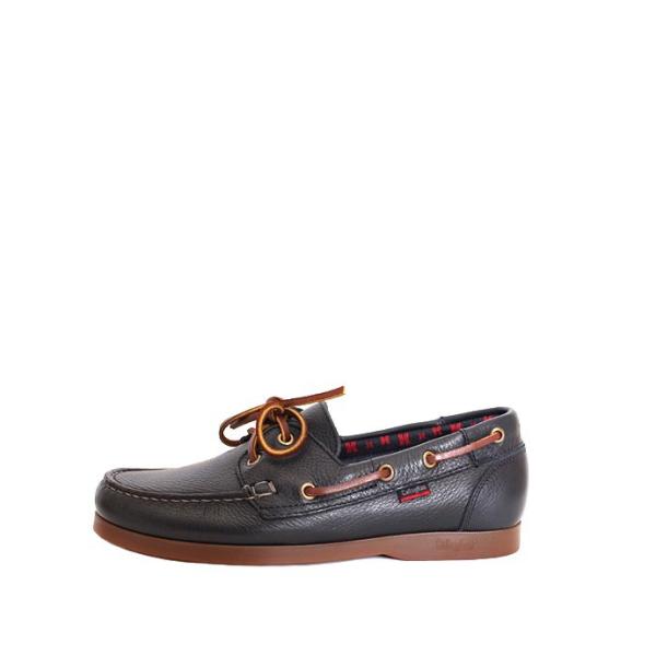 メンズ　CallagHanカラハン　51600　ネイビー　デッキシューズ　レザーシューズ　スムースレ...