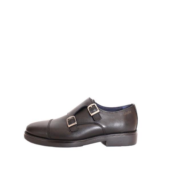 メンズ　CallagHanカラハン　59804　ブラック　ダブルモンクストラップ　ドレスシューズ　ス...