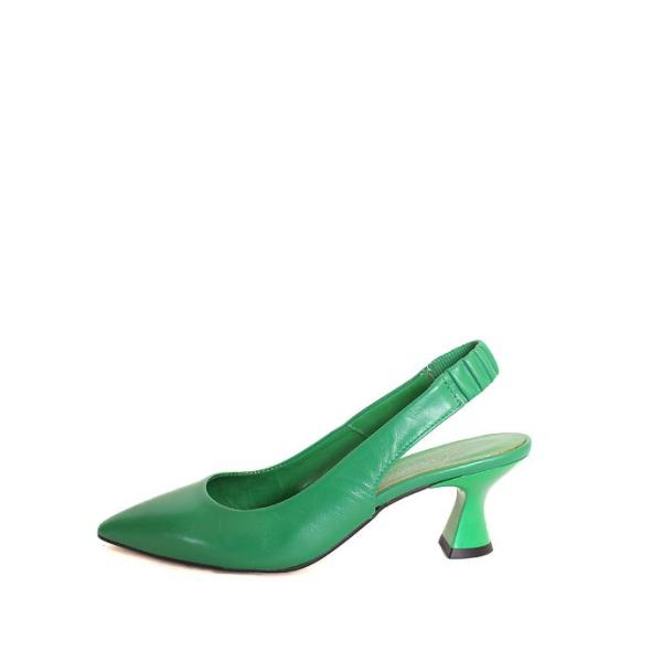 MARIANマリアン　1701　ヒールパンプス　ミュール　グリーン　スムースレザー