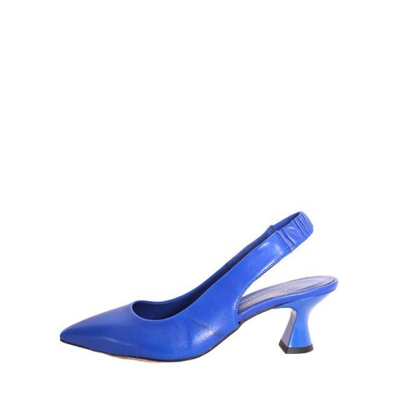 MARIANマリアン　1701　ヒールパンプス　ミュール　ネイビーブルー　スムースレザー