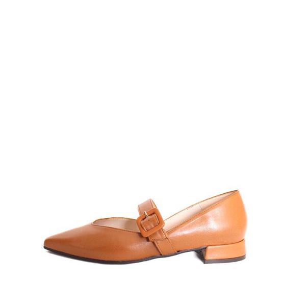 MARIANマリアン　8506　ストラップパンプス　ローヒールパンプス　ポインテッドトゥパンプス　フ...