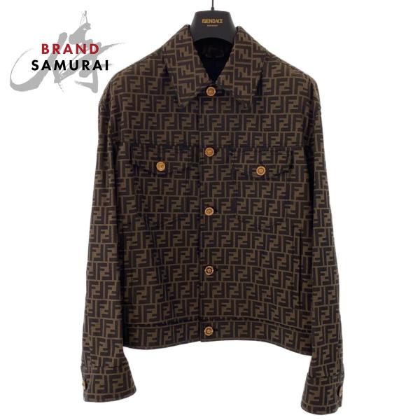 希少 超美品 FENDI フェンディ FENDACE フェンダーチェ ズッカ柄 メデューサ ヴェルサ...