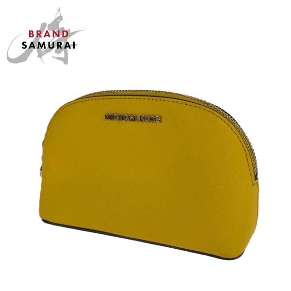 美品 Michael Kors マイケルコース ハートチャーム ラインストーン イエロー PVC ポ...