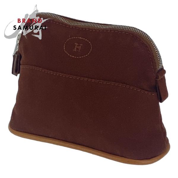 HERMES エルメス ボリード ブラウン 茶色 キャンバス ポーチ 小物入れ レディース 4040...