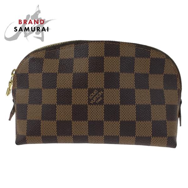 LOUIS VUITTON ルイヴィトン ダミエ ポシェット コスメティック ブラウン PVC メイ...