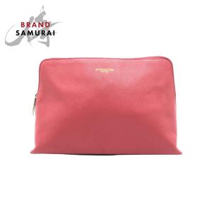 COACH（コーチ） 美品 ピンク ゴールド金具 カーフ ポーチ 小物入れ