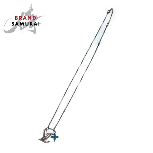 美品 ルイヴィトン LVイニシャル ターコイズブルー シルバー金具 メタル/ラインストーン M802...