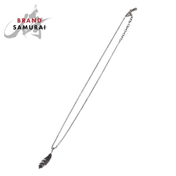 美品 SAINT LAURENT サンローラン YSL シルバー メッキ ネックレス フェザーネック...