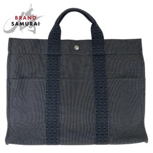 エルメス ショルダーバッグ エールライン トートGM グレー ファスナー 