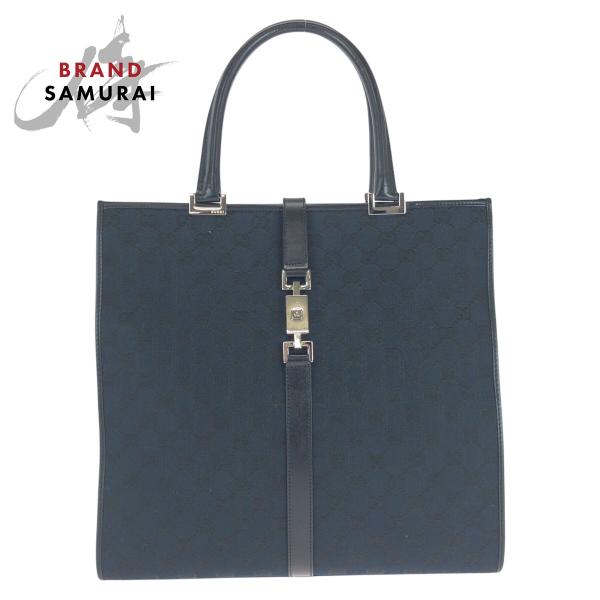 美品 GUCCI グッチ ジャッキー ブラック 黒 シルバー金具 GGキャンバス/レザー 002 1...