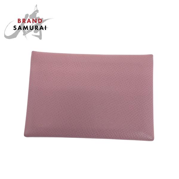 美品 エルメス カルヴィデュオ モーヴシルベストル ピンク ヴォーエプソン コインケース カードケー...