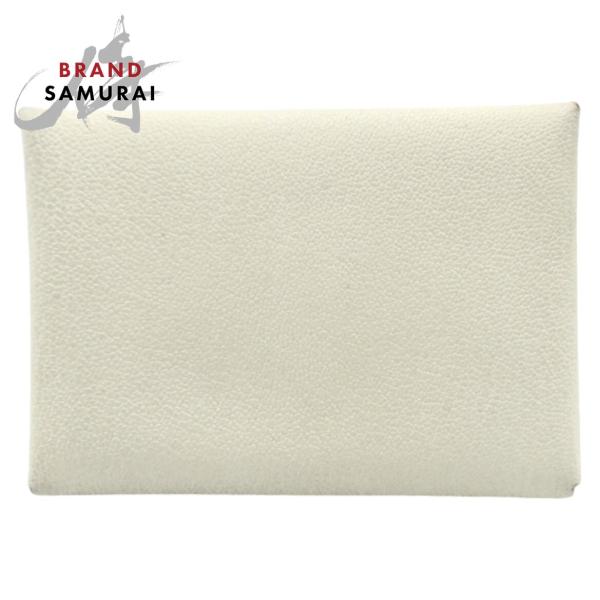 HERMES エルメス カルヴィ デュオ ベージュ ヴォーエプソン カードケース コインケース コン...