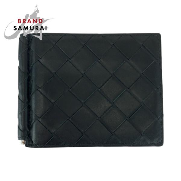 美品 BOTTEGAVENETA ボッテガヴェネタ イントレチャート ブラック 黒 シルバー金具 レ...