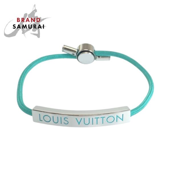 美品 LOUIS VUITTON ルイヴィトン ブラスレ LVスペース 男女兼用 グリーン シルバー...