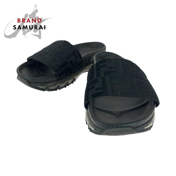 FENDI フェンディ ズッカ サイズ7 ブラック ラバー 7X1284 サンダル メンズ 5054...