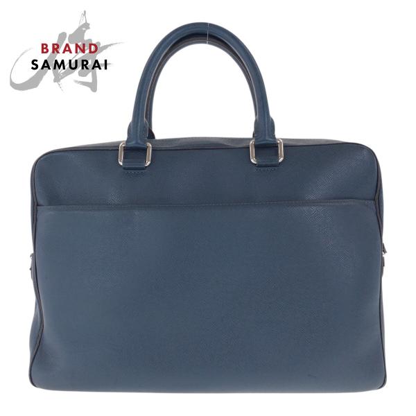 LOUIS VUITTON ルイヴィトン タイガ ポルトドキュマン ヴォワヤージュMM ブルー シル...