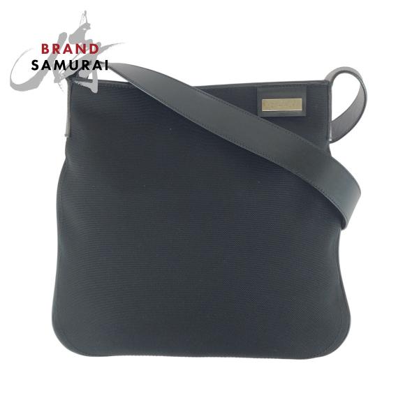 美品 GUCCI グッチ ブラック 黒 シルバー金具 キャンバス/レザー 019 0422 ショルダ...
