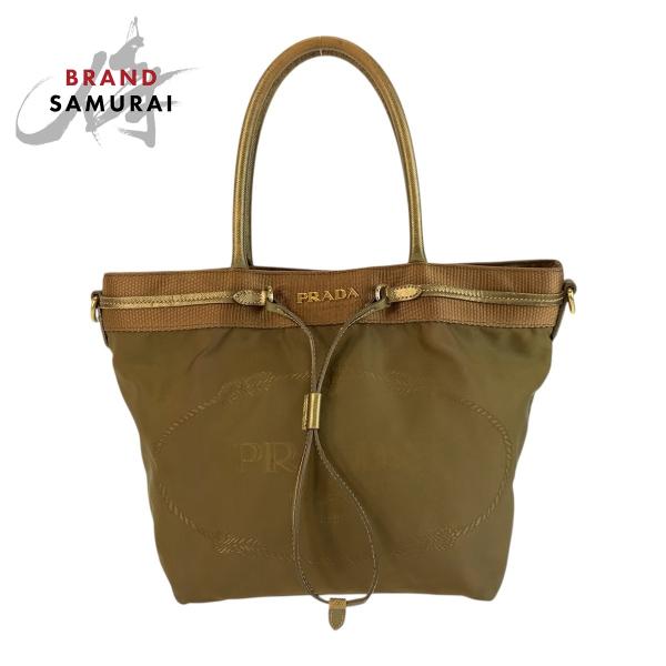 PRADA プラダ カーキ ナイロン 31 トートバッグ ハンドバッグ レディース 505772
