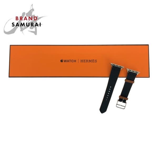 超美品 エルメス ツイルジャンプ シンプルトゥールストラップ ブラック ブラウン シルバーキャンバス...