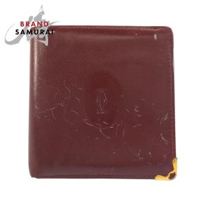 CARTIER カルティエ ヴィンテージ マストライン ボルドー ゴールド金具 レザー 折り財布 コンパクトウォレット レディース 506252