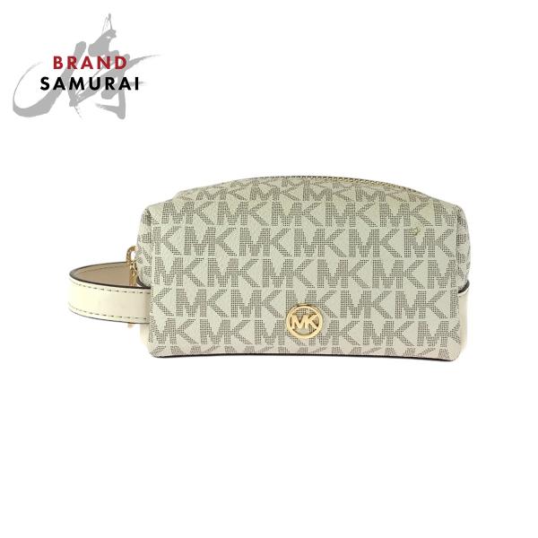 美品 Michael Kors マイケルコース JET SET MKシグネチャー ベージュ アイボリ...