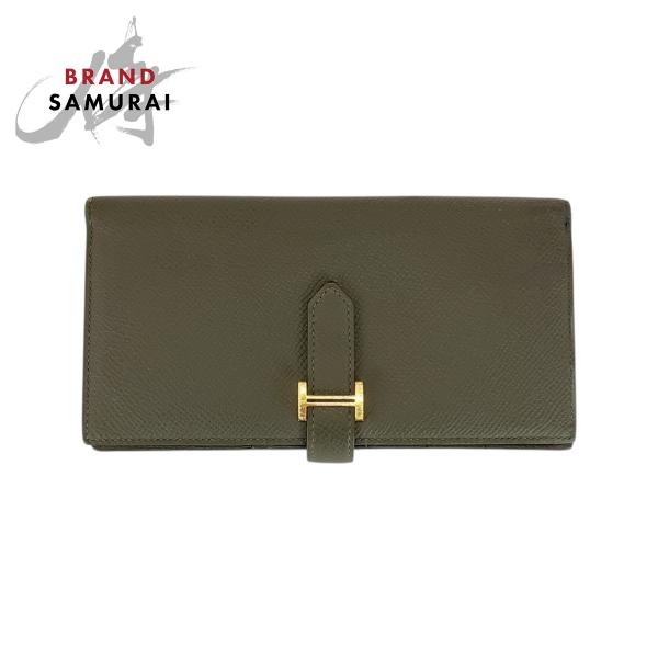 HERMES エルメス ベアンスフレ ベージュ アイボリー ゴールド ヴォーエプソン 長財布 ロング...