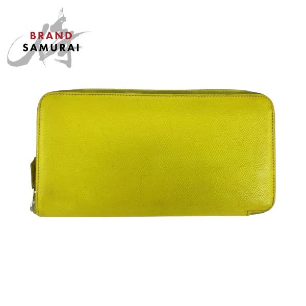 HERMES エルメス アザップロング シルクイン ライトイエロー ヴォーエプソン 長財布 ロングウ...