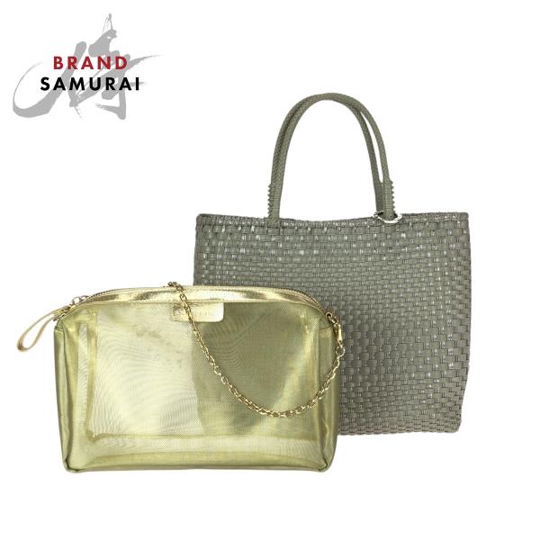 美品 ANTEPRIMA アンテプリマ イントレッチオ カーキ シルバー シルバー金具 ワイヤー ト...