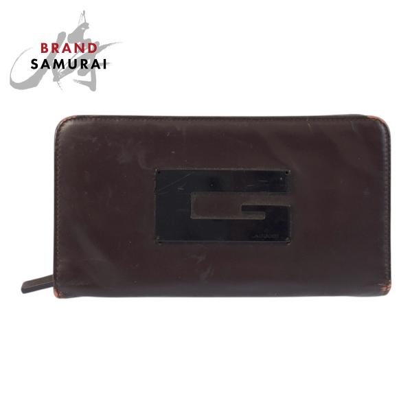 GUCCI グッチ Gロゴ パープル  レザー 035 0416 1978 長財布 ロングウォレット...