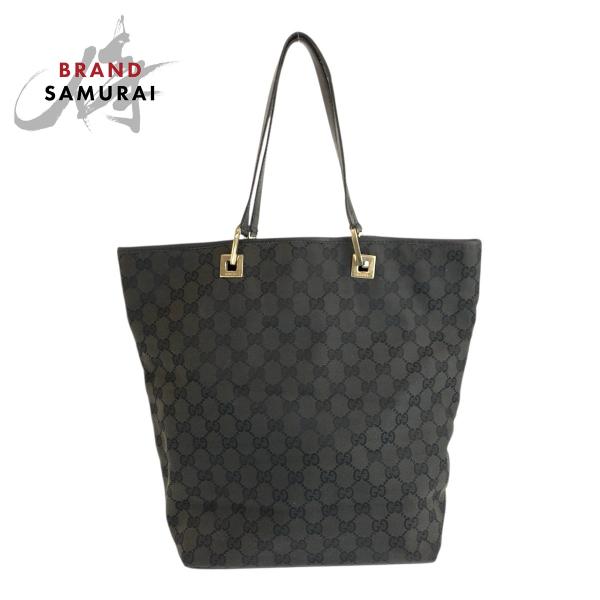 GUCCI グッチ ブラック 黒 ゴールド金具 GGキャンバス/レザー 002 1098 トートバッ...
