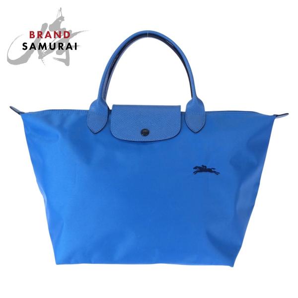美品 Longchamp ロンシャン ル プリアージュ M ブルー シルバー金具 ナイロン L162...