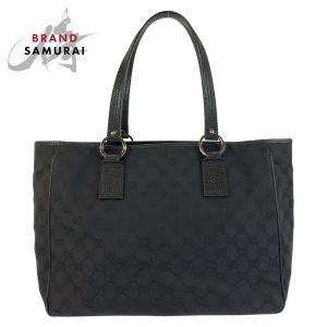 GUCCI グッチ ブラック 黒 GGキャンバス/レザー 113017 トートバッグ ショルダーバッグ レディース 600825