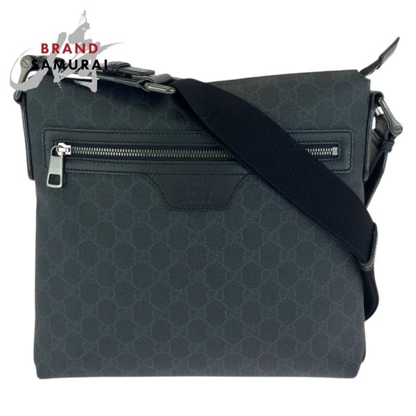 美品 GUCCI グッチ ブラック 黒 ガンメタ金具 GGスプリームキャンバス/レザー 322279...