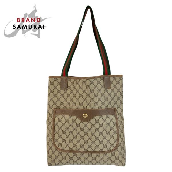 美品 GUCCI グッチ ヴィンテージ シェリーライン GGスプリームキャンバス 89 02 003...