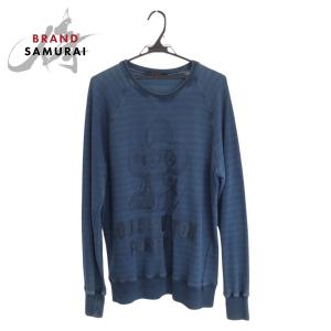 美品 LOUIS VUITTON ルイヴィトン ヴィヴィエンヌ フォーエバー サイズXL ネイビー コットン RM182M 長袖Tシャツ トレーナー 601754