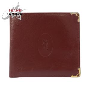 CARTIER カルティエ ヴィンテージ マストライン ボルドー ゴールド金具 レザー 折り財布 札入れ レディース 601963