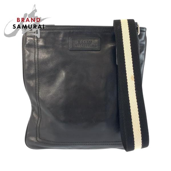 美品 BALLY バリー トレインスポッティング ブラック ホワイト シルバー金具 レザー ショルダ...