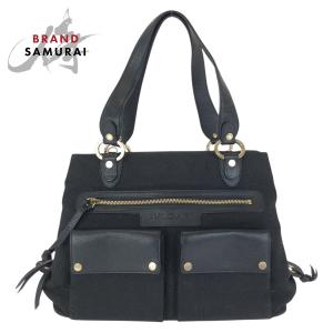 美品 BVLGARI ブルガリ ロゴマニア マキシレッタレ ブラック 黒 ゴールド金具 キャンバス/レザー トートバッグ ハンドバッグ 602580