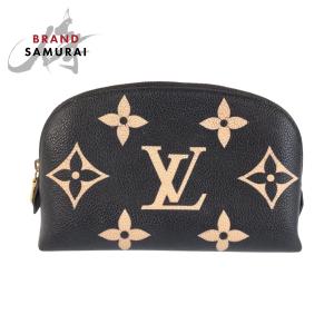 LOUIS VUITTON ルイヴィトン モノグラム アンプラント コスメティックPM ブラック ベージュ レザー M59086 ポーチ 化粧ポーチ 602695