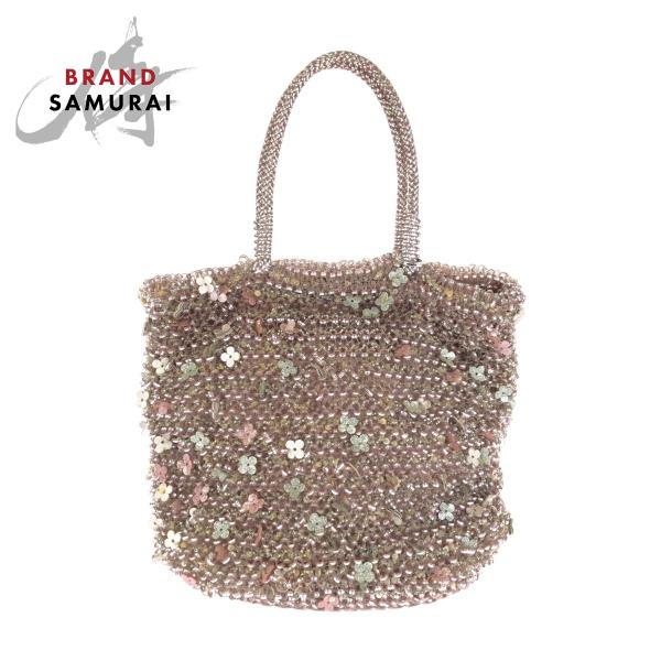 美品 ANTEPRIMA アンテプリマ フラワー フィオリトゥーラ バスケット ピンク シルバー P...