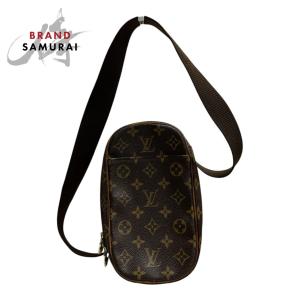 美品 LOUIS VUITTON ルイヴィトン モノグラム ブラウン ゴールド金具 PVC/レザー ボディバッグ レディース S1-00191